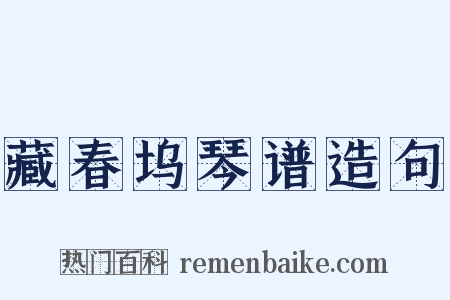 藏春坞琴谱造句是什么意思的图片